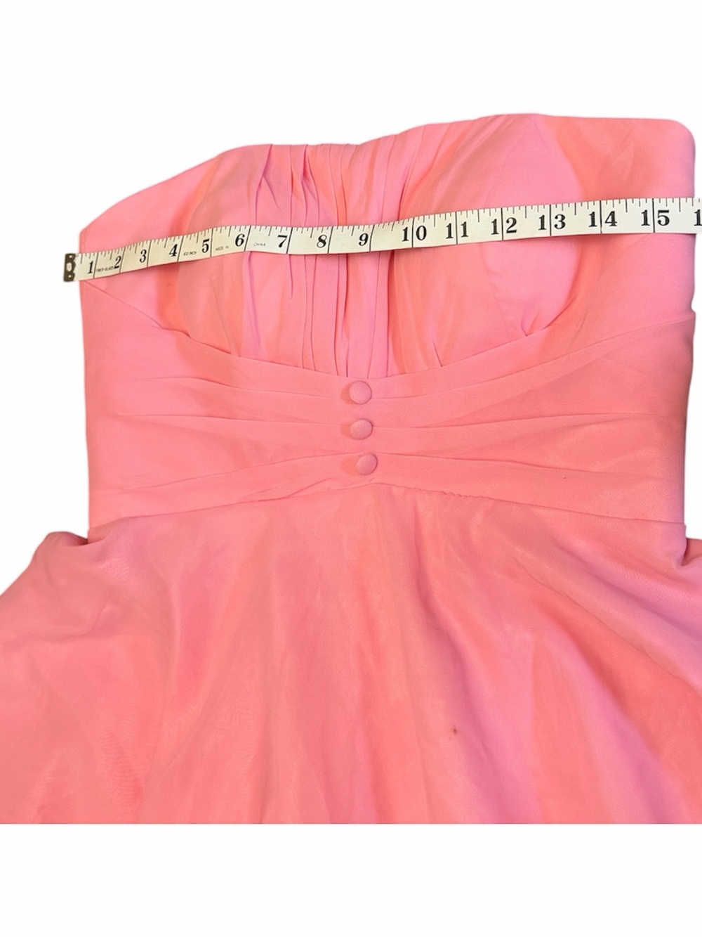Strapless Pink Fit-and-Flare Party Dress - Picture 3 of 11